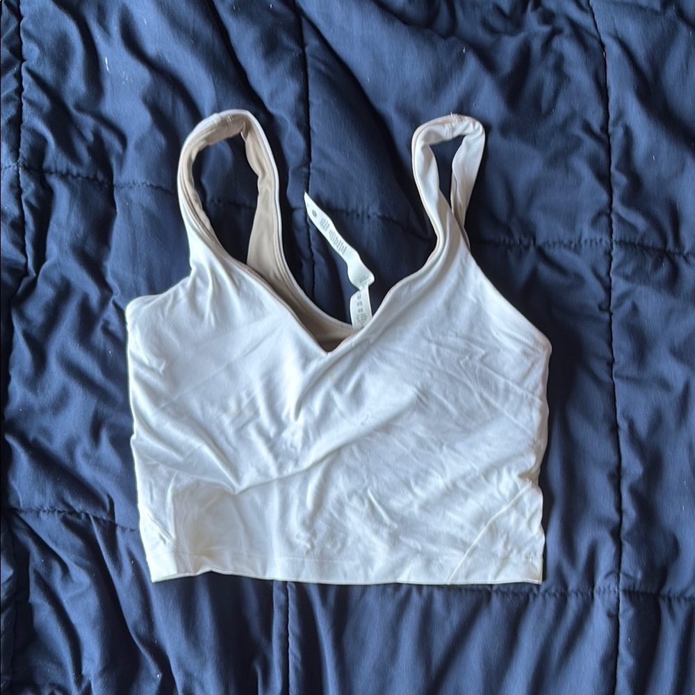 Lululemon Athletica Cream Crossover Bra Top